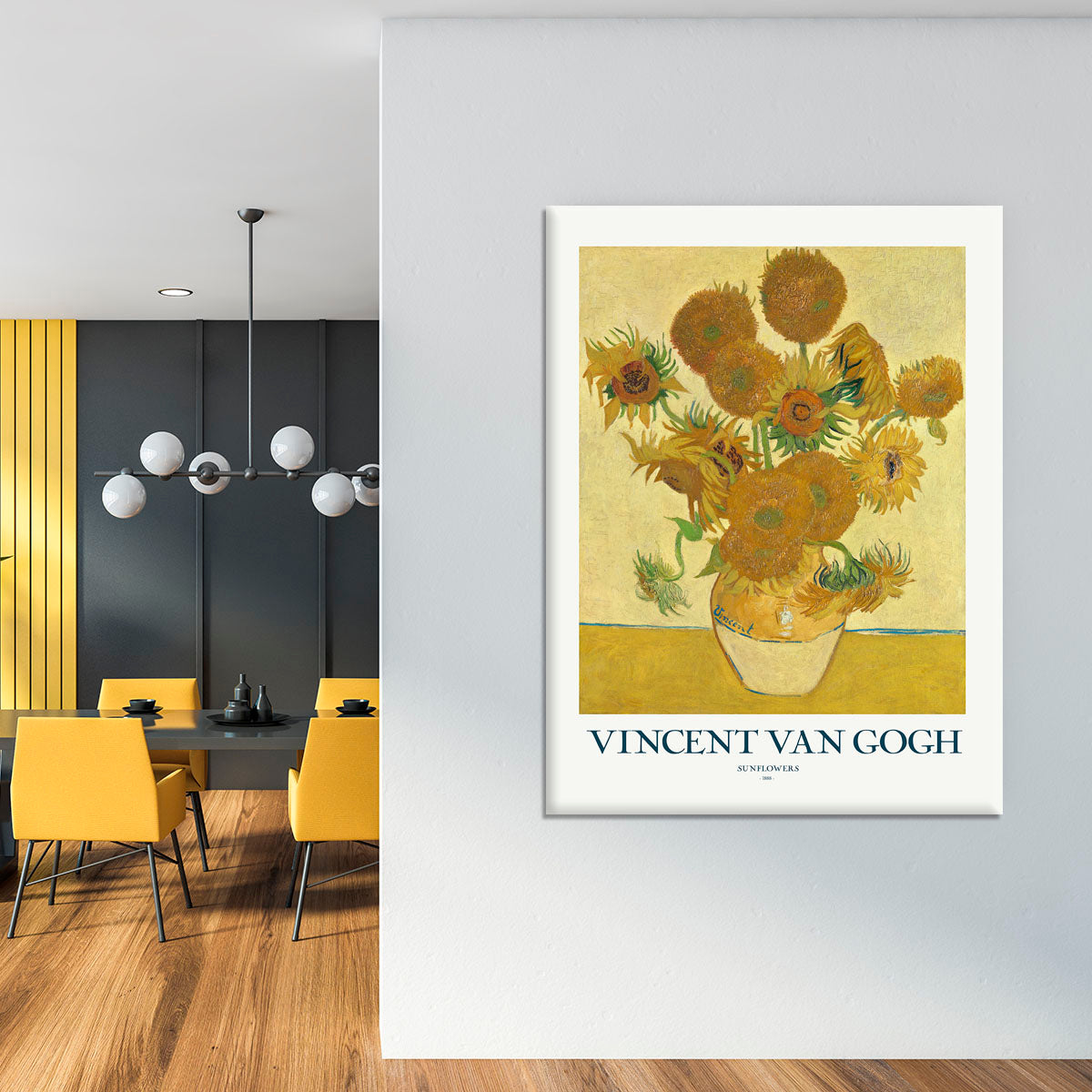 Sunflowers Titled Canvas Print or Poster - Canvas Art Rocks - 4