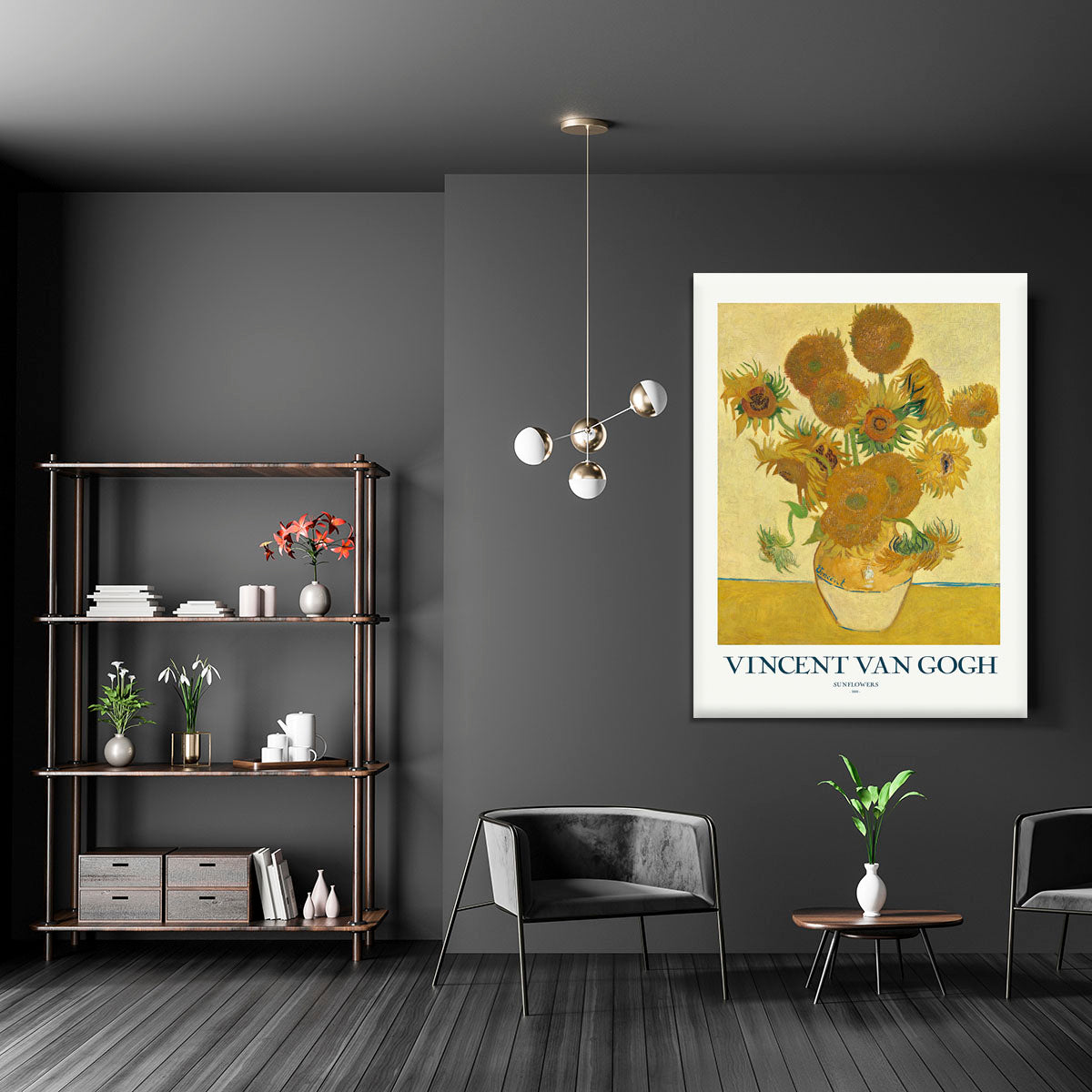 Sunflowers Titled Canvas Print or Poster - Canvas Art Rocks - 5