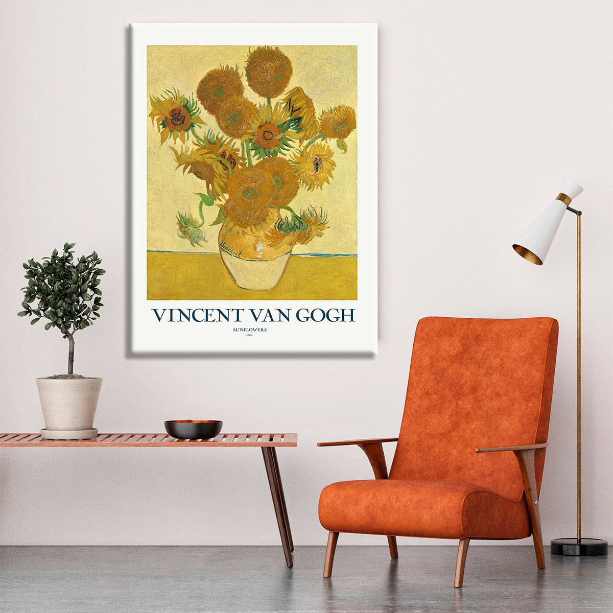 Sunflowers Titled Canvas Print or Poster - Canvas Art Rocks - 6