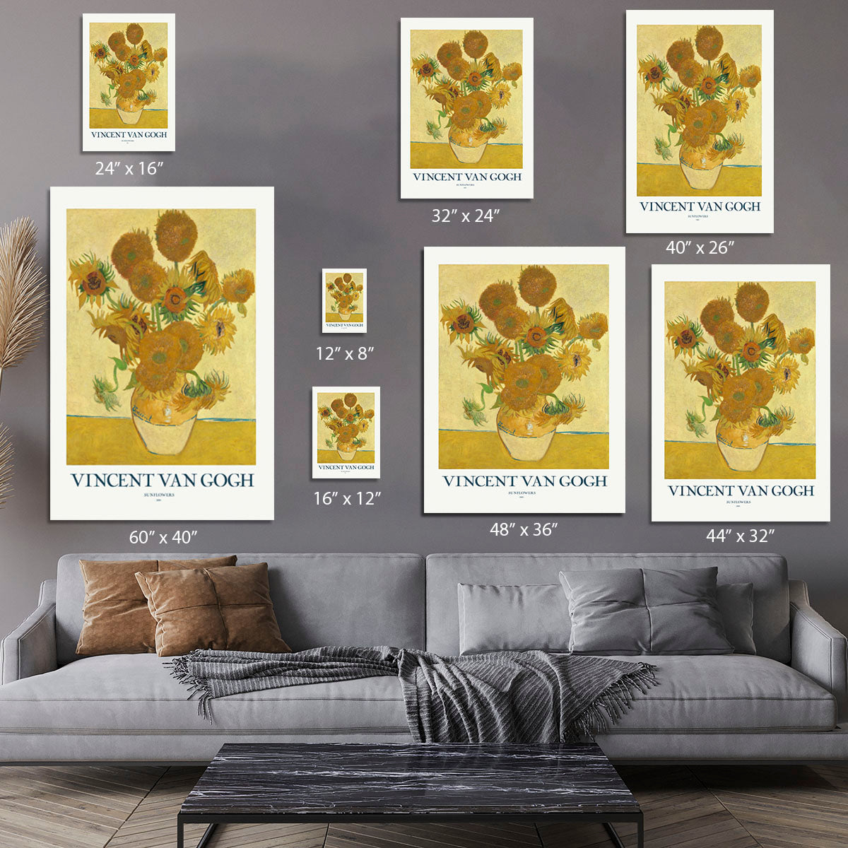 Sunflowers Titled Canvas Print or Poster - Canvas Art Rocks - 7