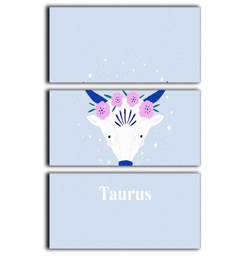 Taurus Inspiration Poster 3 Split Panel Canvas Print - Canvas Art Rocks - 1