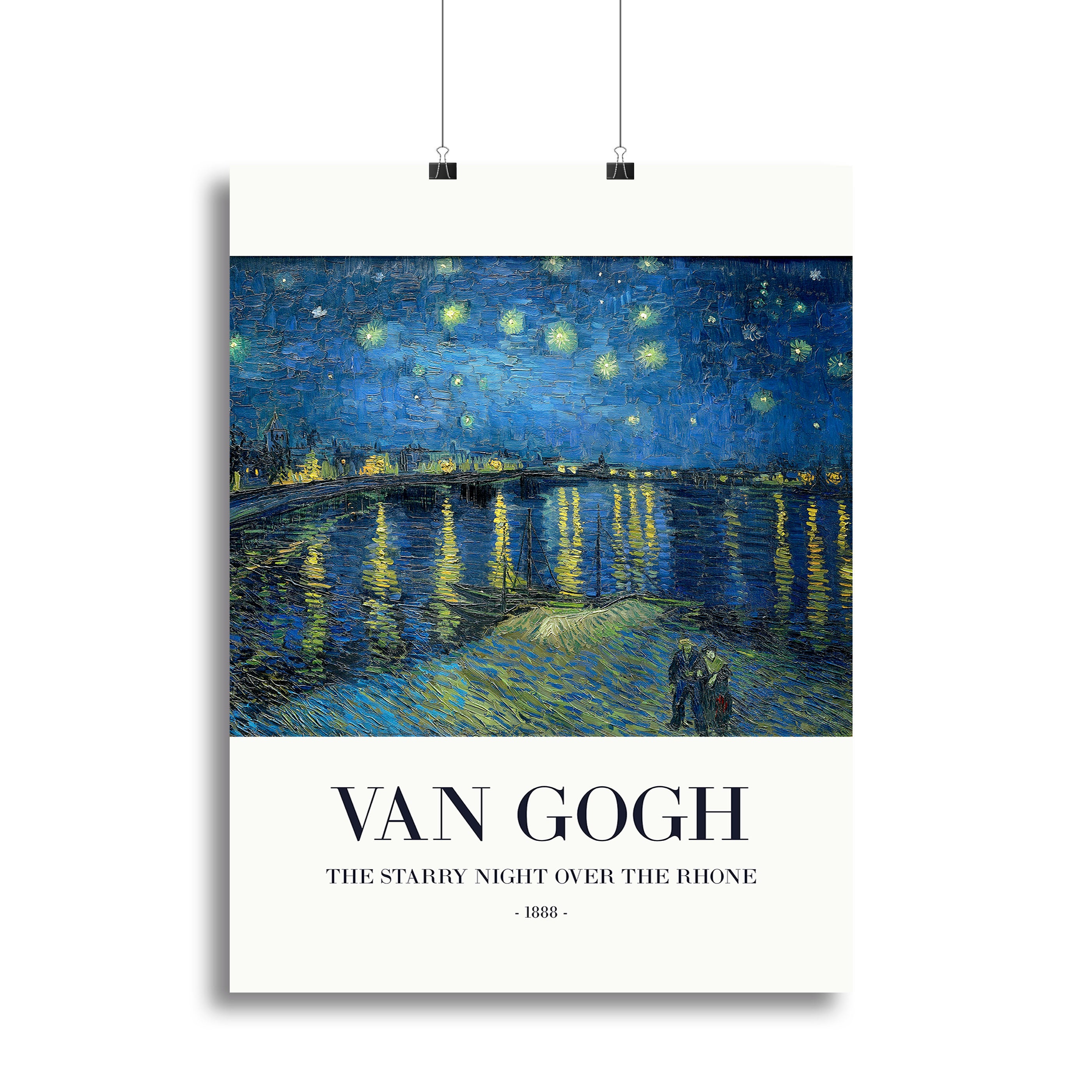 The Starry Night Over The Rhone Titled Canvas Print or Poster - Canvas Art Rocks - 2
