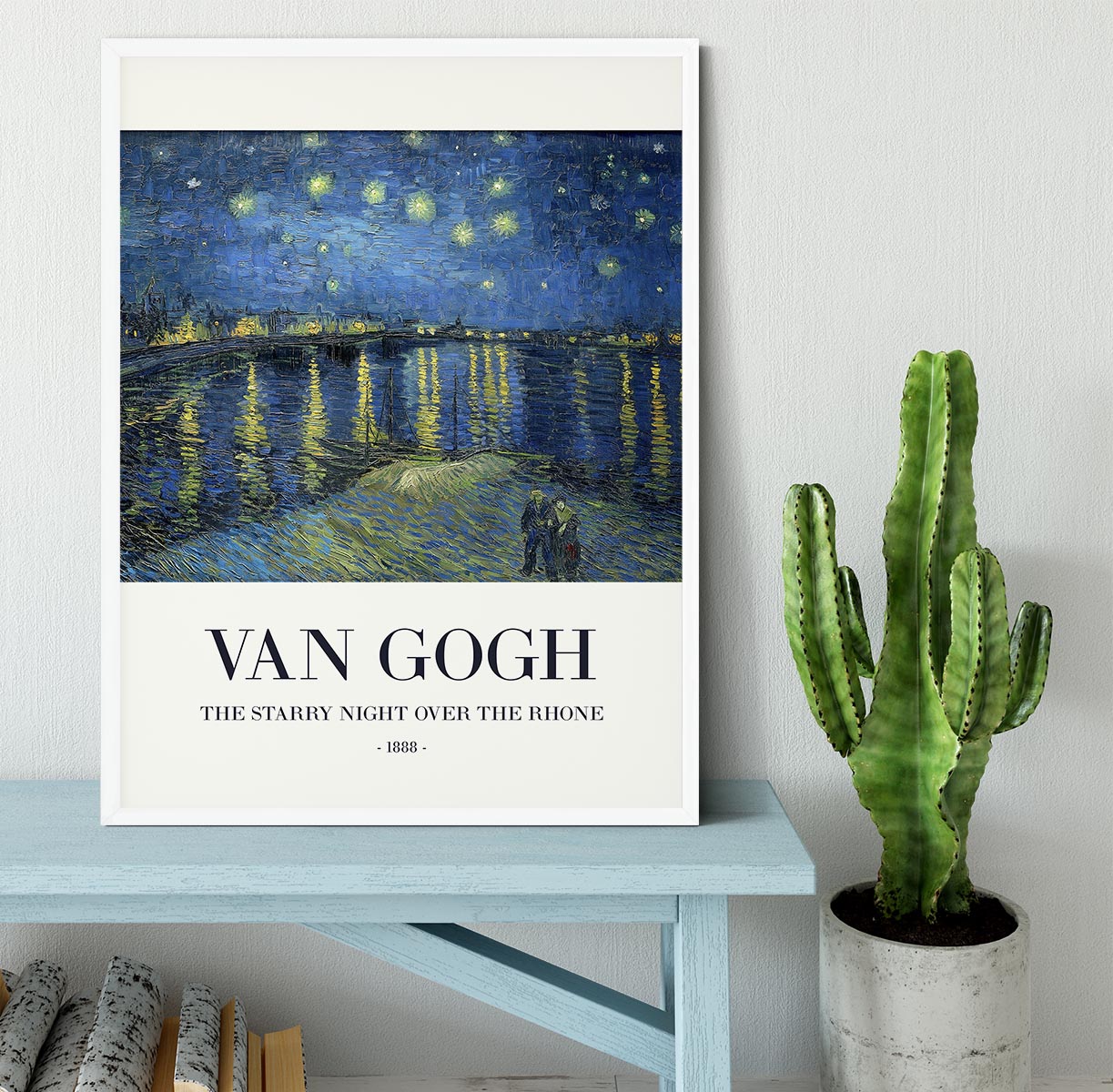 The Starry Night Over The Rhone Titled Framed Print - Canvas Art Rocks -6