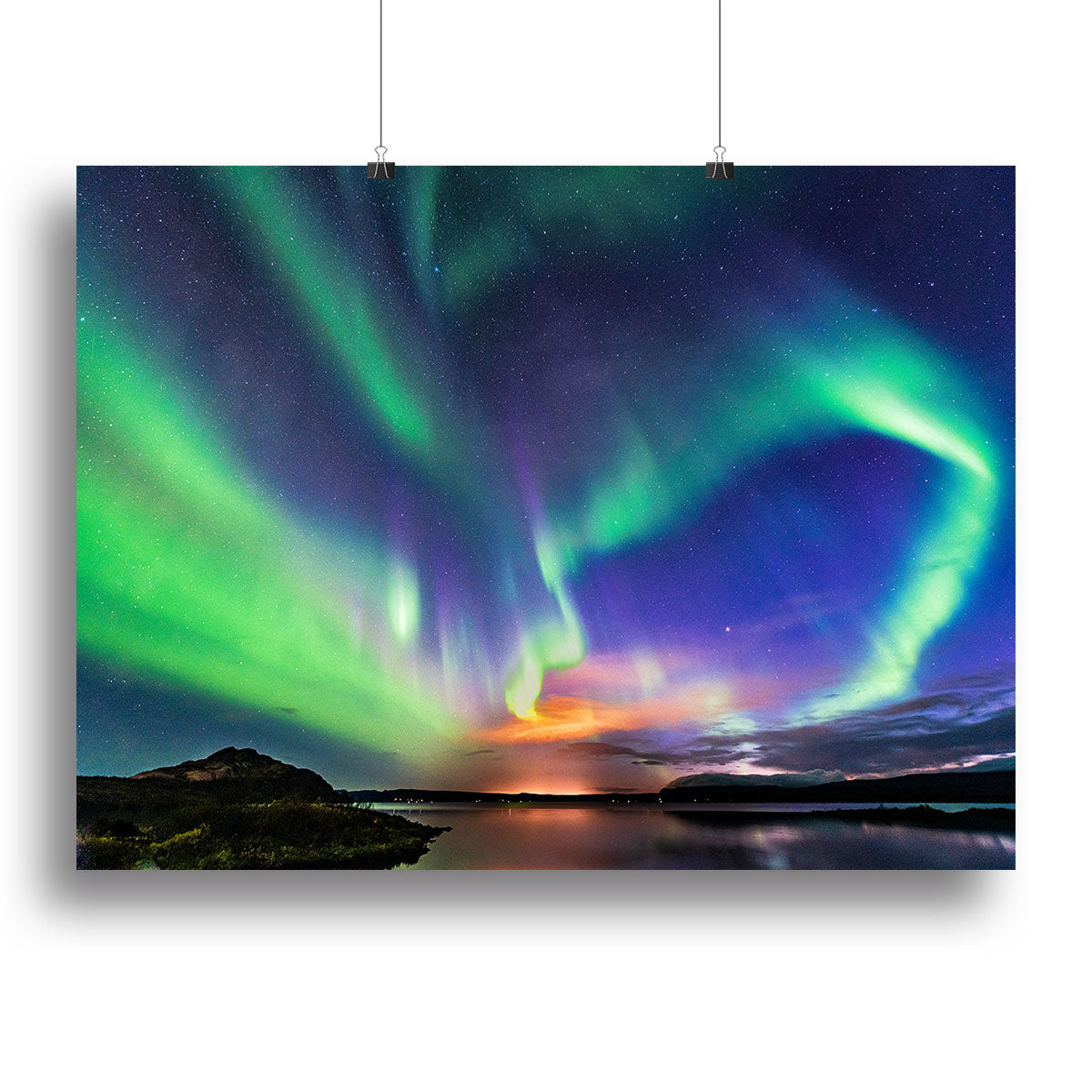 The aurora in Iceland Canvas Print or Poster - Canvas Art Rocks - 2