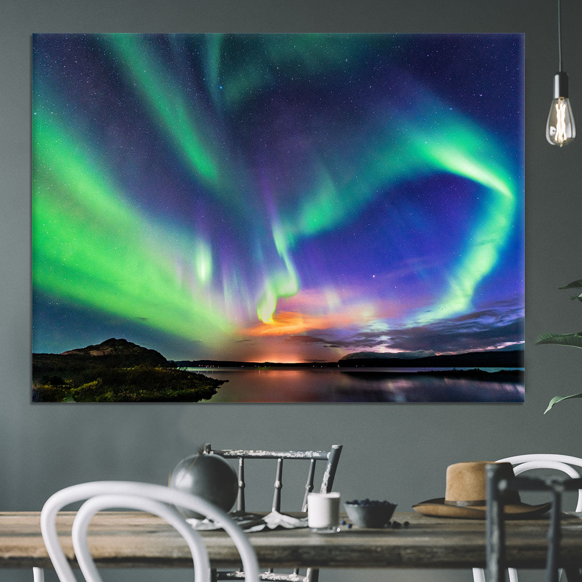 The aurora in Iceland Canvas Print or Poster - Canvas Art Rocks - 3