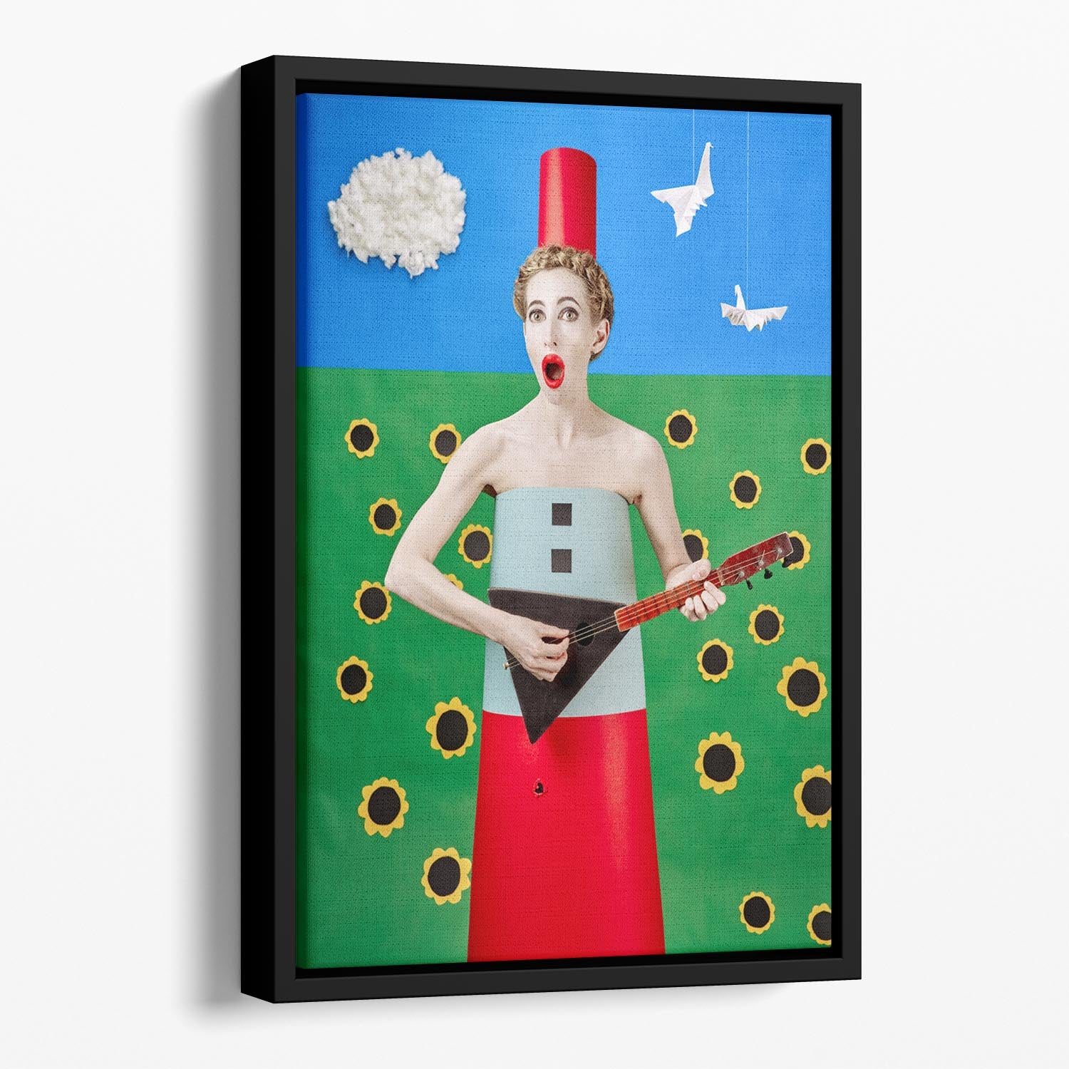 The balalaika singer Floating Framed Canvas - 1x - 1