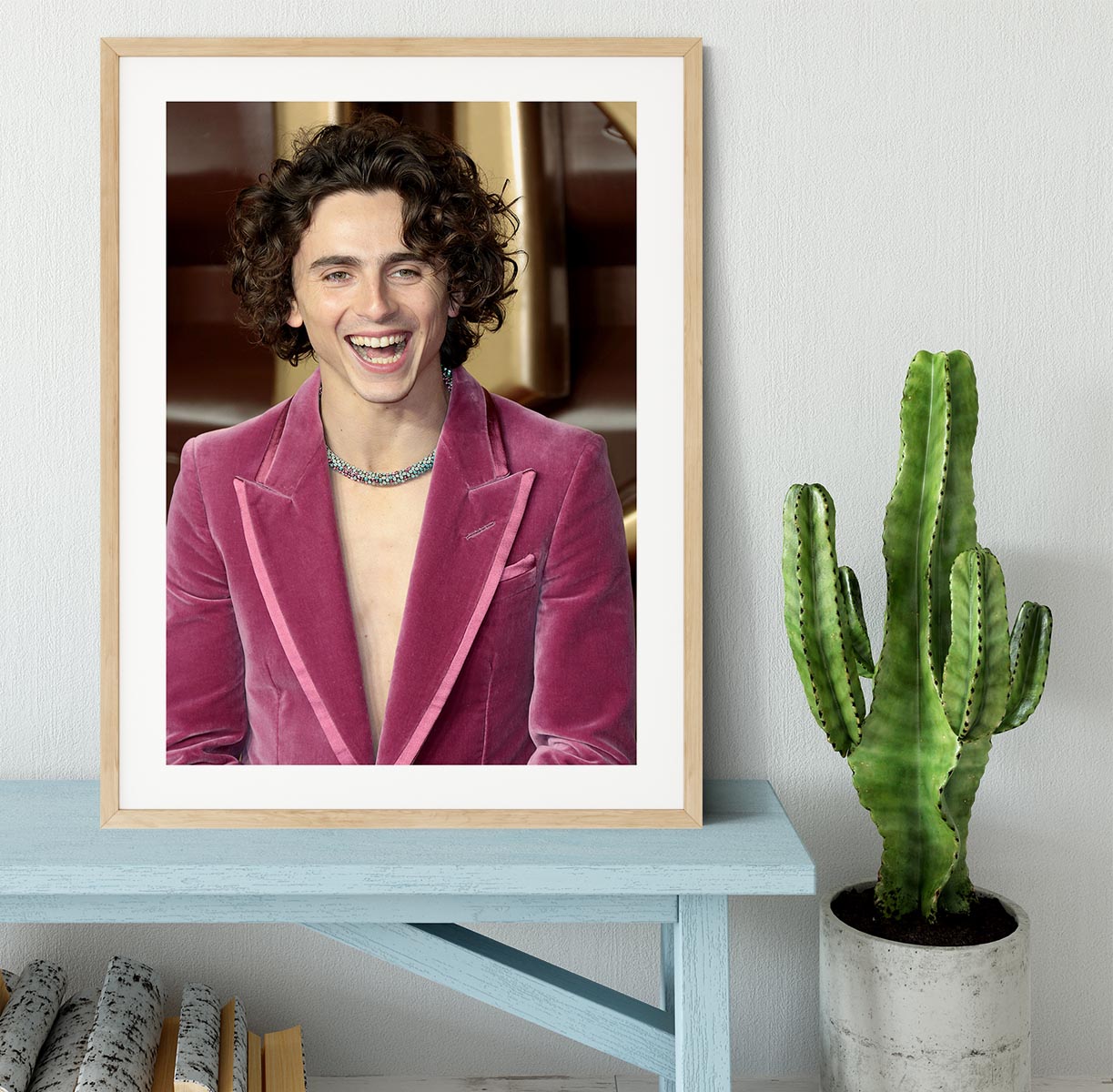 Timothee Chalamet at the premiere of Wonka Framed Print - Canvas Art Rocks - 3