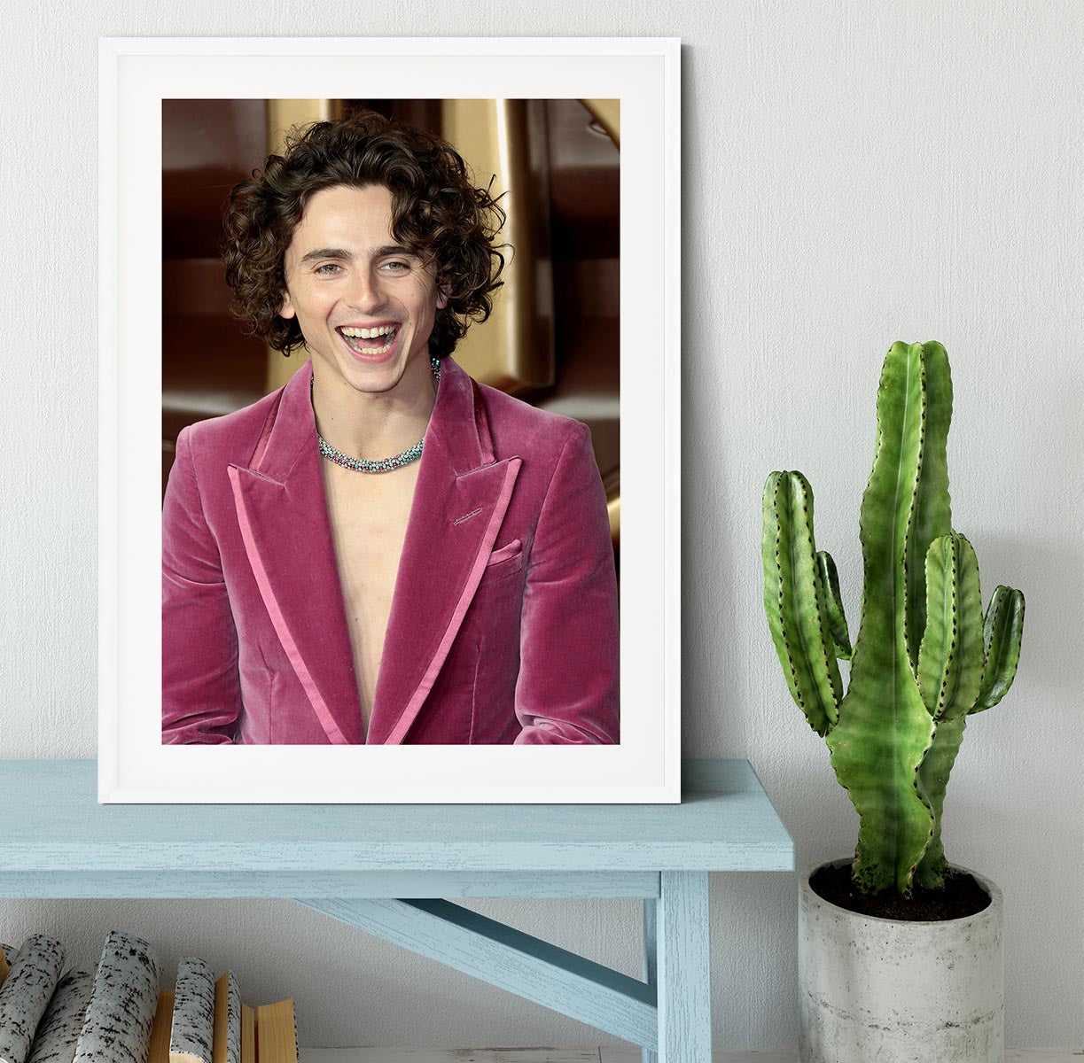 Timothee Chalamet at the premiere of Wonka Framed Print - Canvas Art Rocks - 5