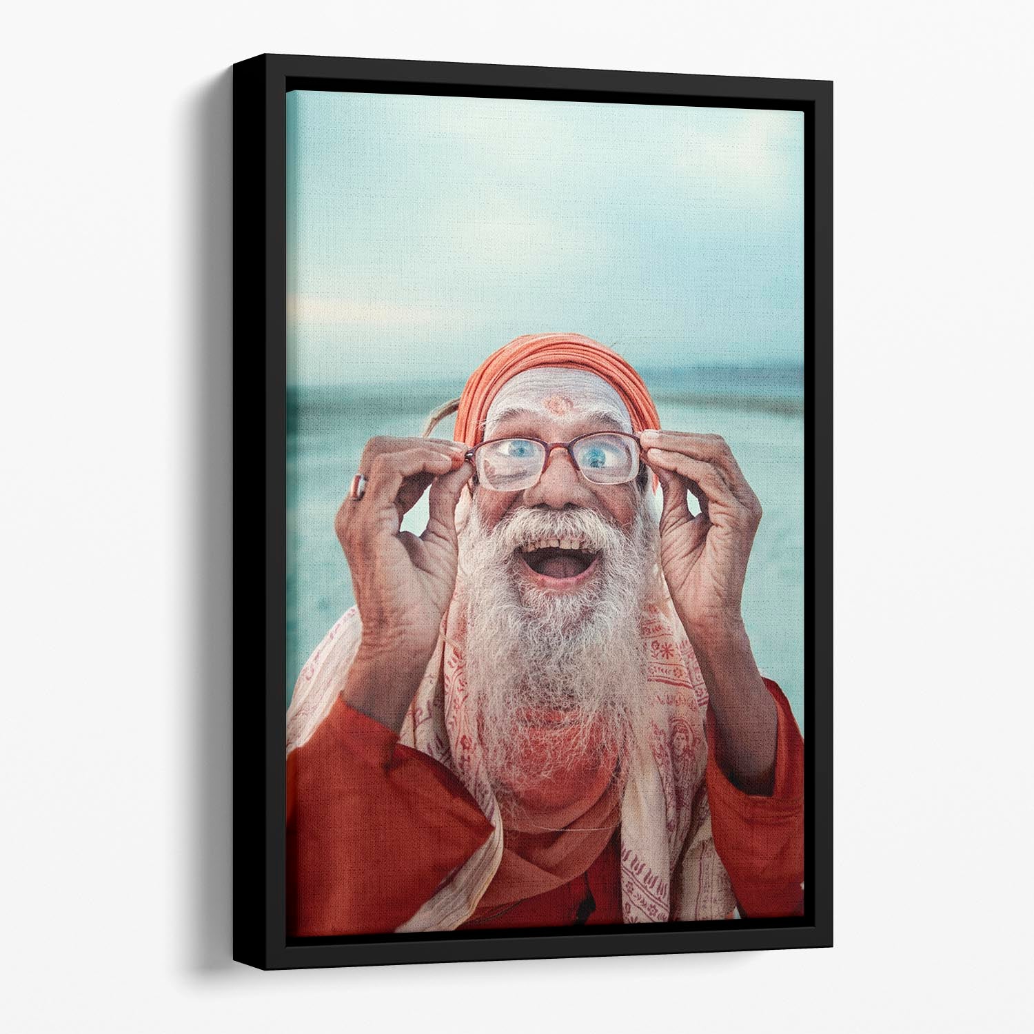 Untitled Portraits From Varanasi Floating Framed Canvas - 1x - 1