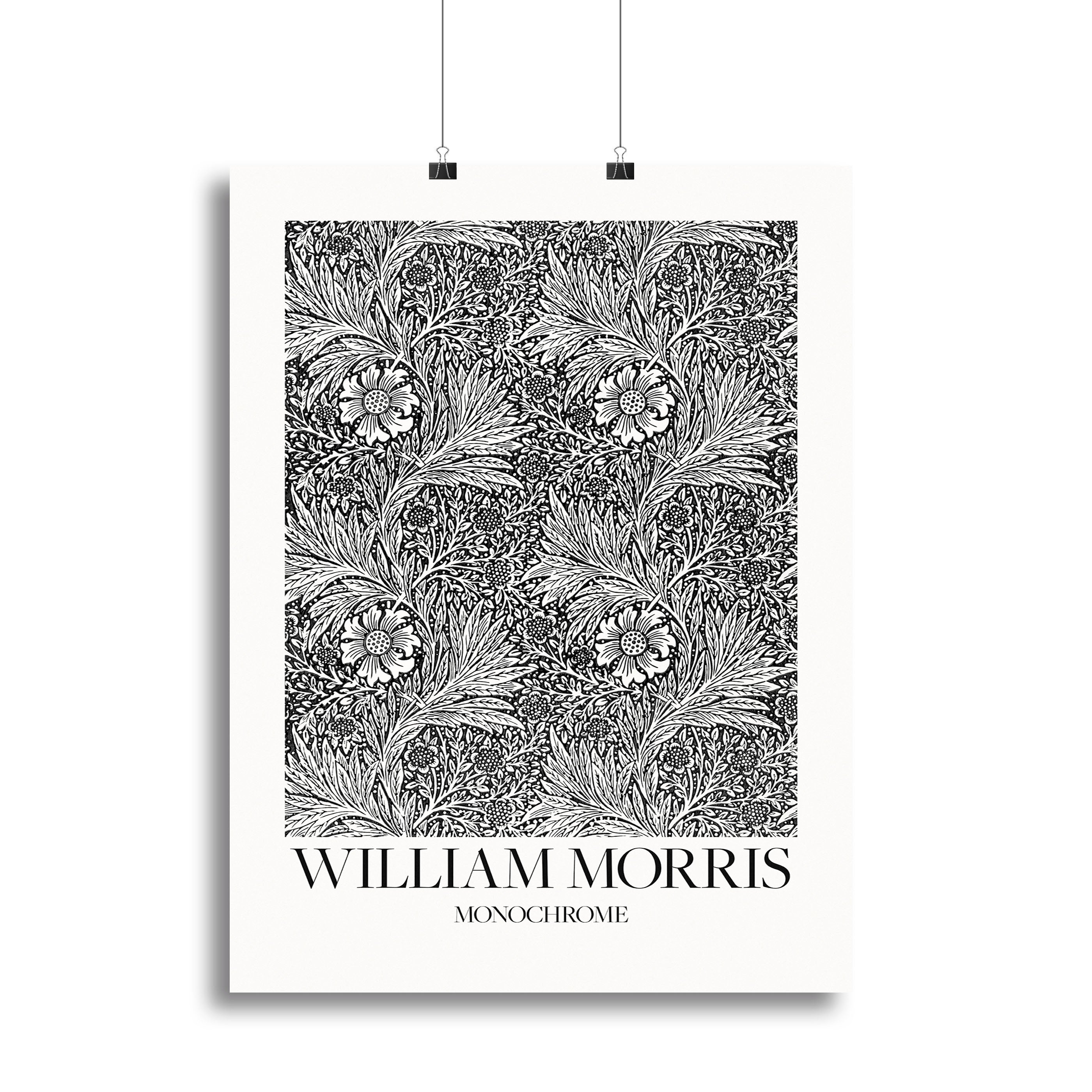 William Morris Marigold Monochrome Canvas Print or Poster - Canvas Art Rocks - 2