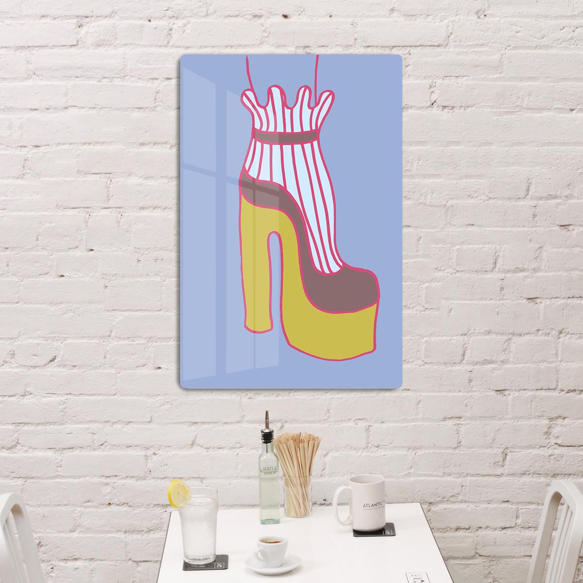 Yellow Heel Blue Acrylic Block - 1x - 3
