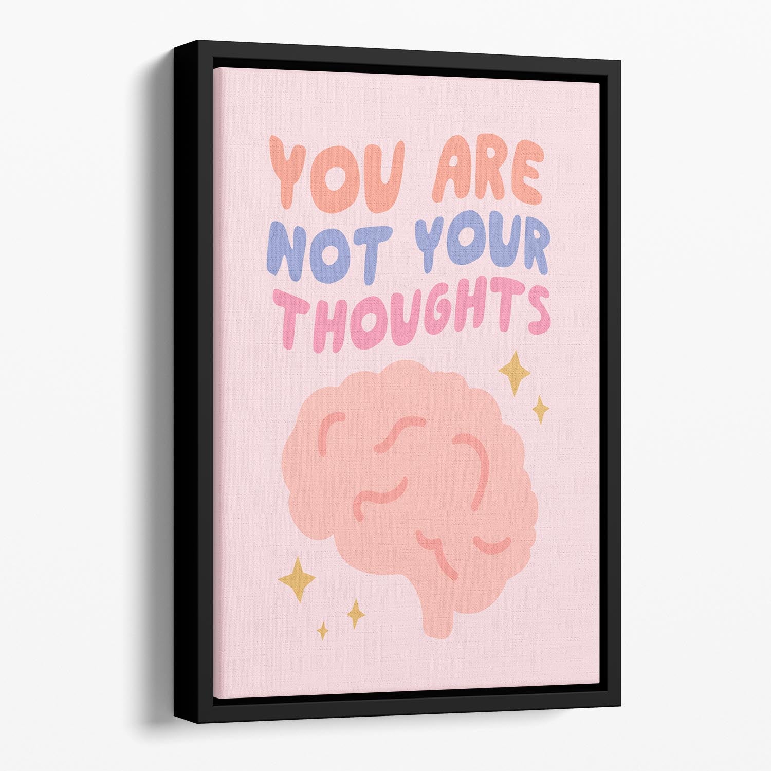 You Are Not Your Thoughts Brain Floating Framed Canvas - Canvas Art Rocks - 1