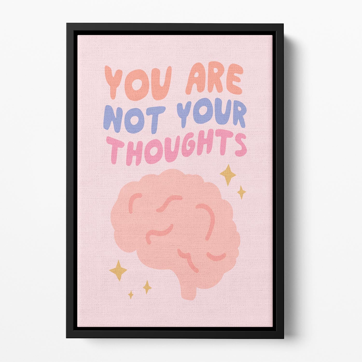 You Are Not Your Thoughts Brain Floating Framed Canvas - Canvas Art Rocks - 2