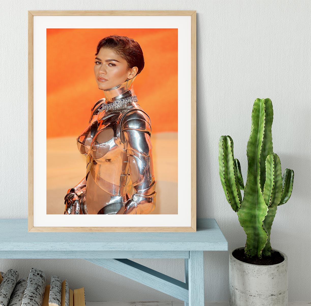 Zendaya at the premiere of Dune part two close up Framed Print - Canvas Art Rocks - 3