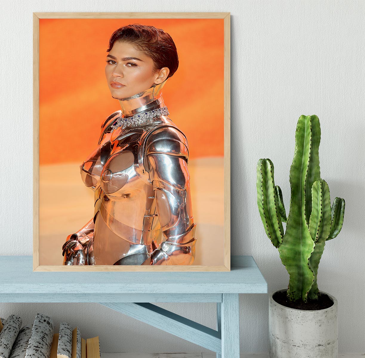 Zendaya at the premiere of Dune part two close up Framed Print - Canvas Art Rocks - 4
