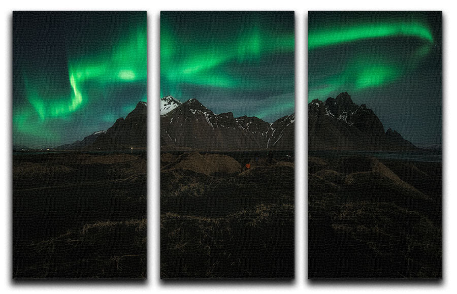 aurora borealis 3 Split Panel Canvas Print - Canvas Art Rocks - 1