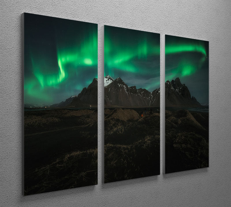 aurora borealis 3 Split Panel Canvas Print - Canvas Art Rocks - 2