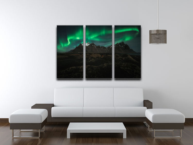aurora borealis 3 Split Panel Canvas Print - Canvas Art Rocks - 3