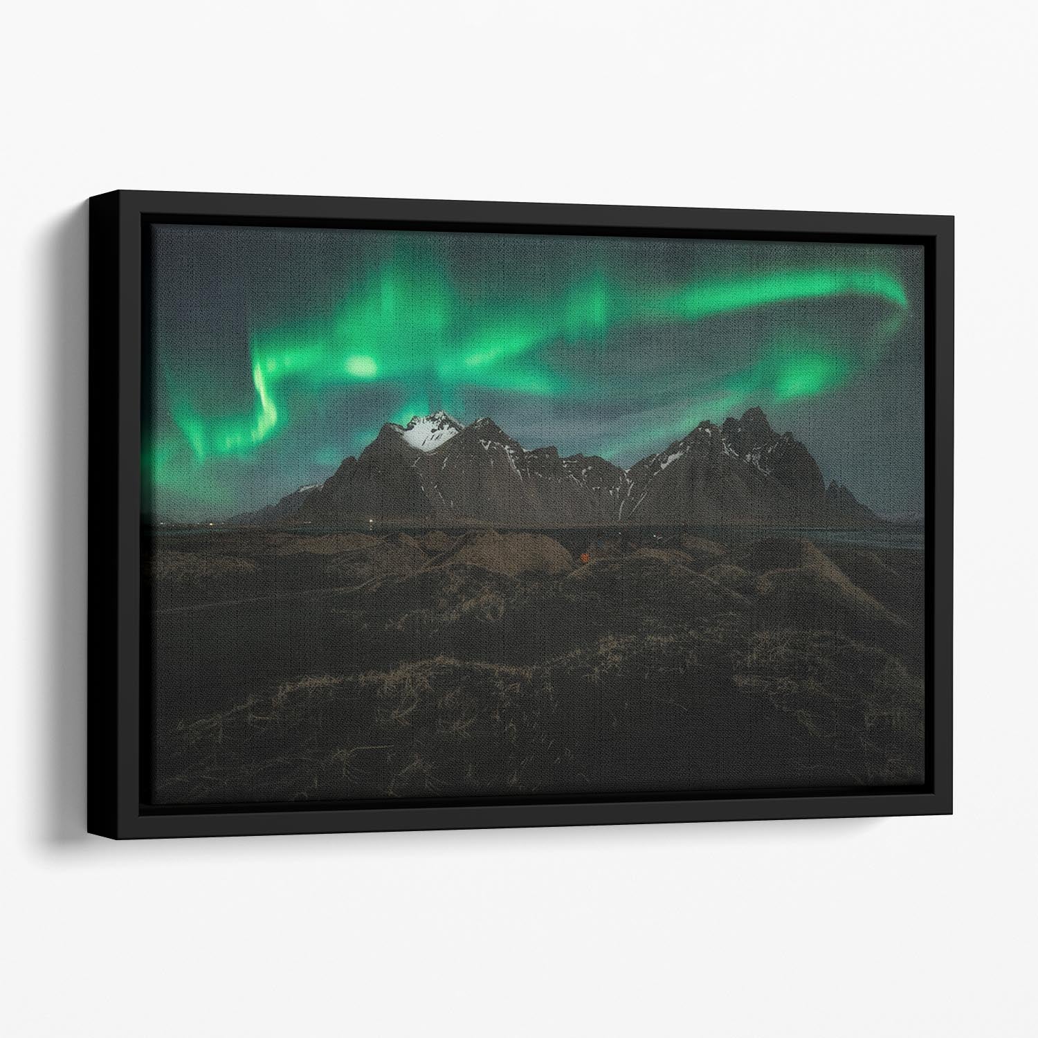 aurora borealis Floating Framed Canvas - Canvas Art Rocks - 1