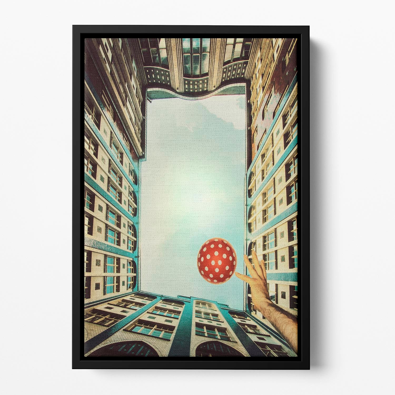 play it polka dot Floating Framed Canvas - 1x - 2