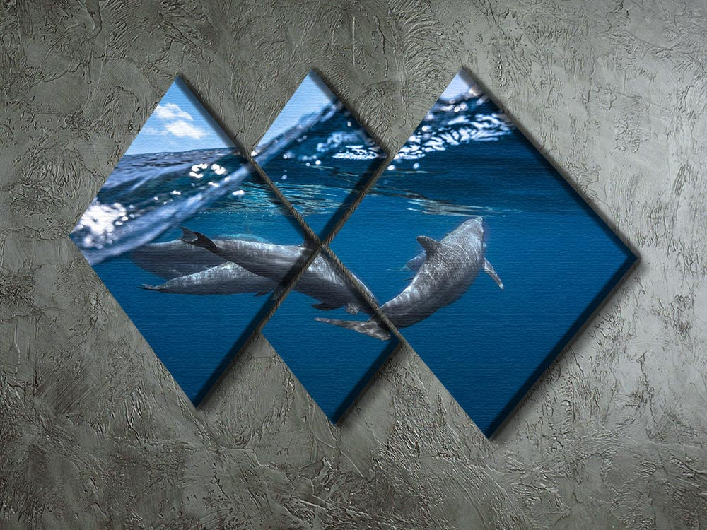 Dolphins 4 Square Multi Panel Canvas - 1x - 2