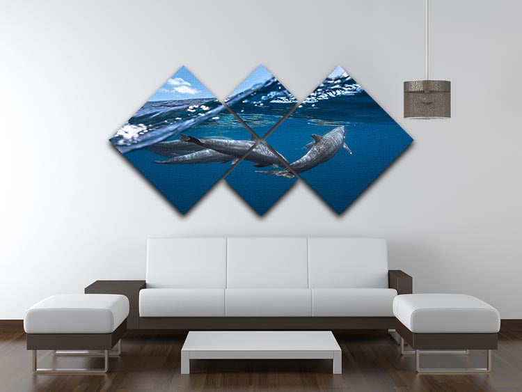 Dolphins 4 Square Multi Panel Canvas - 1x - 3