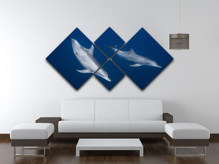 Bottlenose Dolphins 4 Square Multi Panel Canvas - 1x - 3