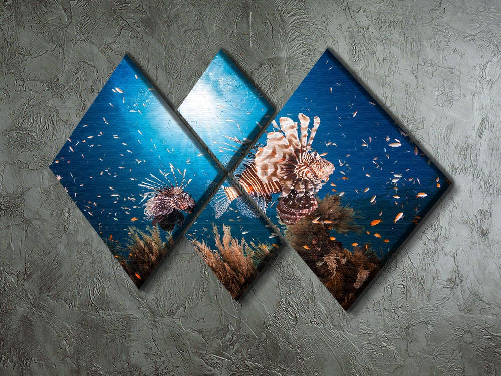 Lionfish 4 Square Multi Panel Canvas - Canvas Art Rocks - 2