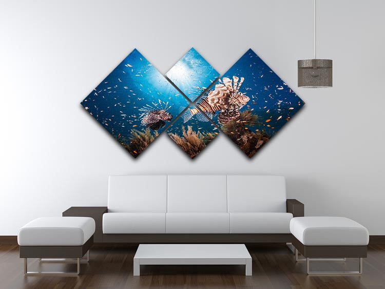 Lionfish 4 Square Multi Panel Canvas - Canvas Art Rocks - 3