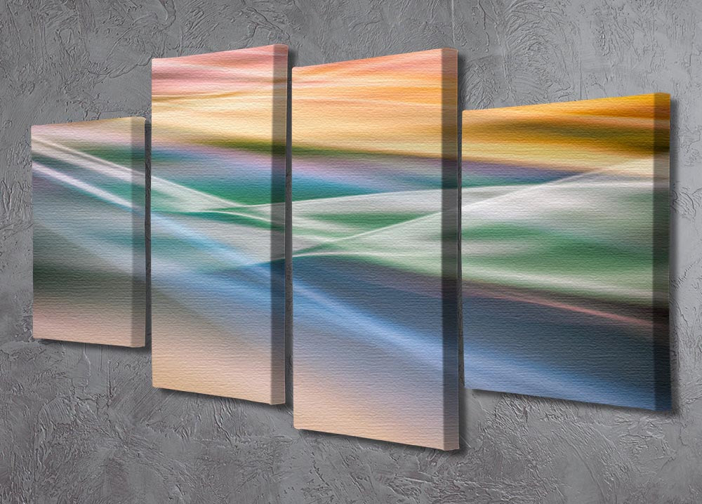 Coloured Waves 4 Split Panel Canvas - Canvas Art Rocks - 2