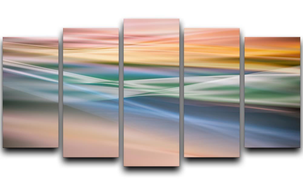 Coloured Waves 5 Split Panel Canvas - Canvas Art Rocks - 1