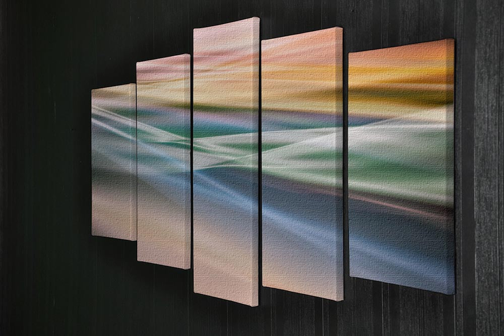 Coloured Waves 5 Split Panel Canvas - Canvas Art Rocks - 2