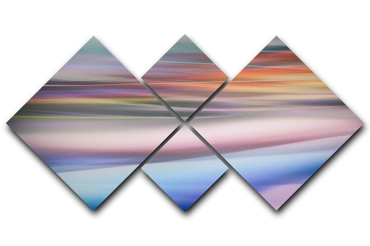 Coloured Waves 2 4 Square Multi Panel Canvas - Canvas Art Rocks - 1