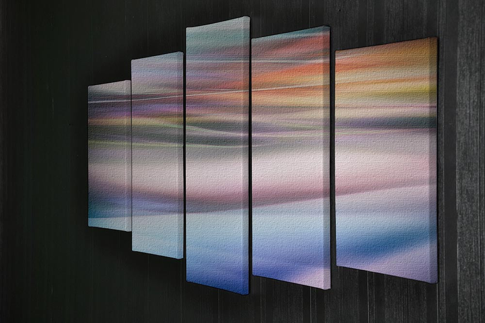 Coloured Waves 2 5 Split Panel Canvas - Canvas Art Rocks - 2