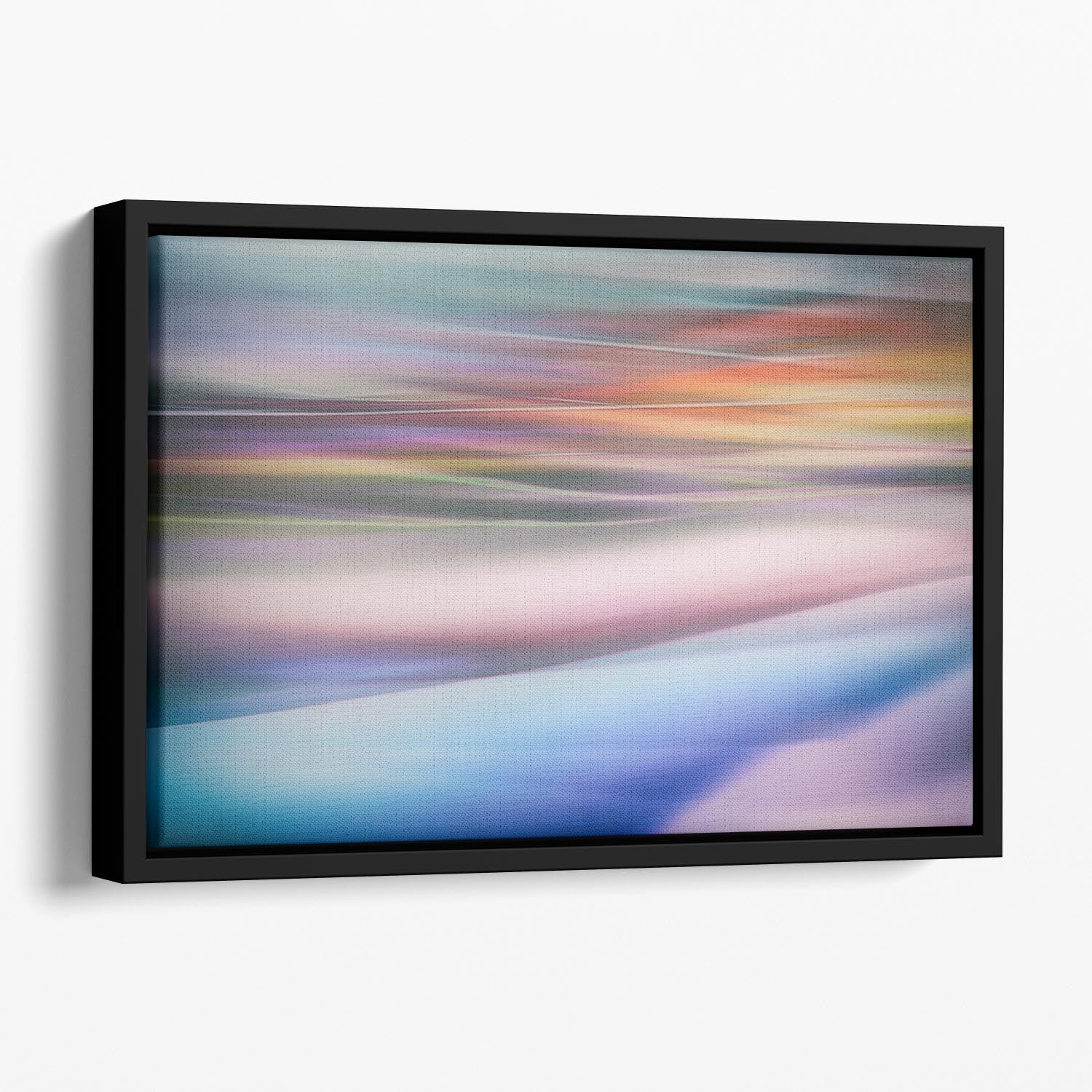 Coloured Waves 2 Floating Framed Canvas - Canvas Art Rocks - 1