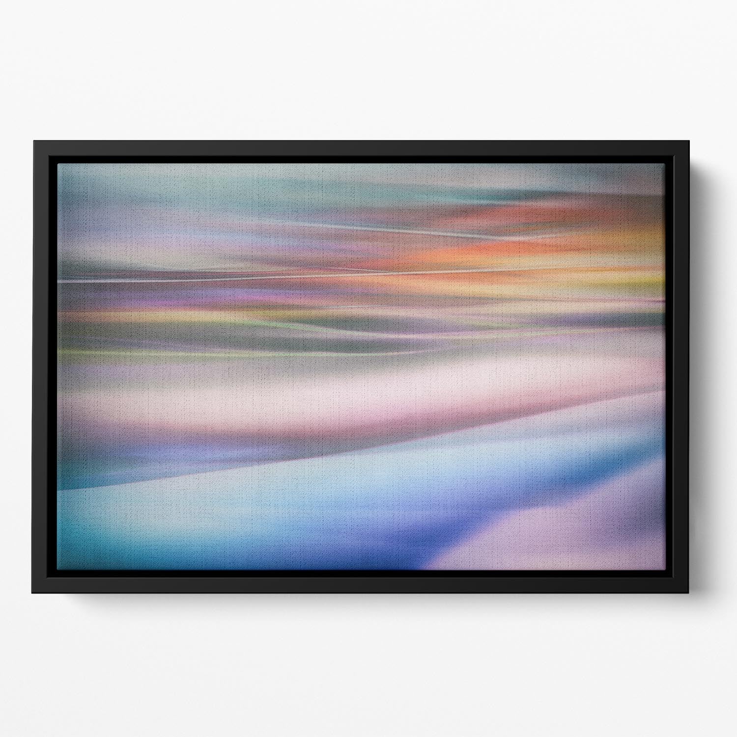 Coloured Waves 2 Floating Framed Canvas - Canvas Art Rocks - 2