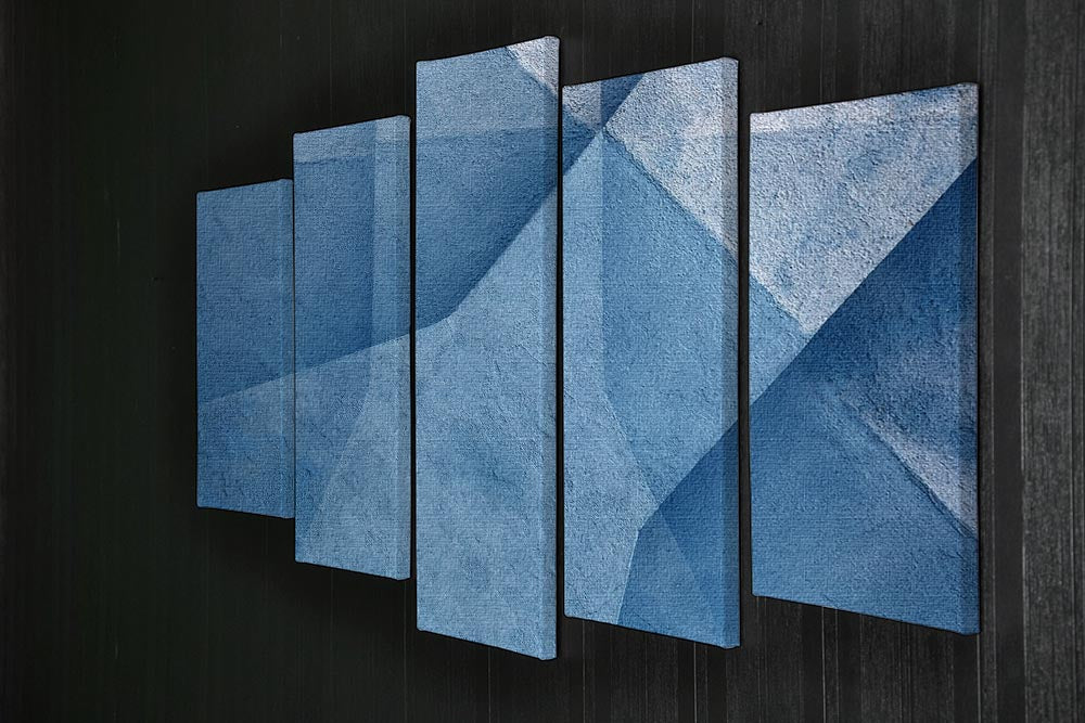 Blue Abstract 5 Split Panel Canvas - Canvas Art Rocks - 2