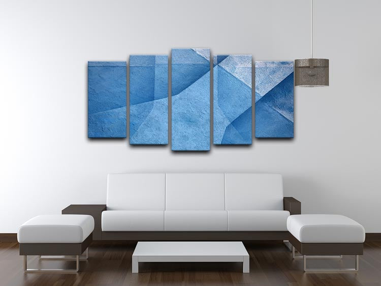 Blue Abstract 5 Split Panel Canvas - Canvas Art Rocks - 3