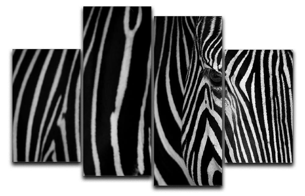 Zebra Pattern 4 Split Panel Canvas - Canvas Art Rocks - 1