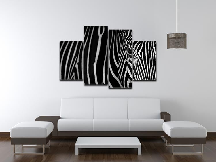 Zebra Pattern 4 Split Panel Canvas - Canvas Art Rocks - 3