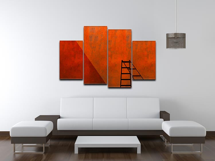 A Ladder And Its Shadow 4 Split Panel Canvas - Canvas Art Rocks - 3