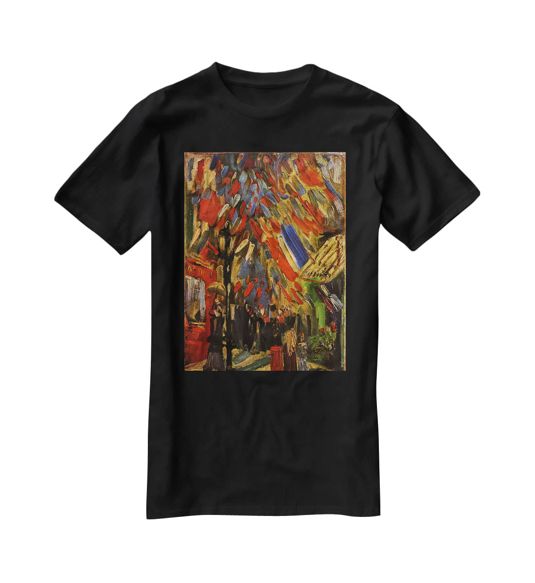 14 July in Paris by Van Gogh T-Shirt - Canvas Art Rocks - 1