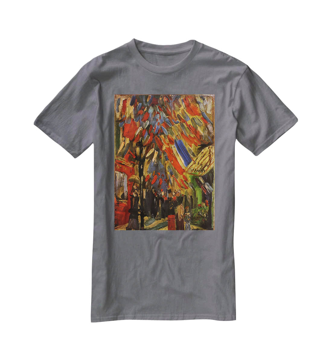 14 July in Paris by Van Gogh T-Shirt - Canvas Art Rocks - 3