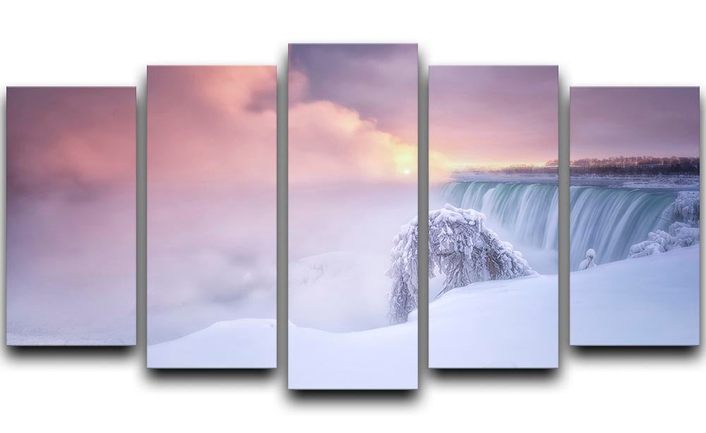 Sunrise At Niagara Falls 5 Split Panel Canvas - Canvas Art Rocks - 1