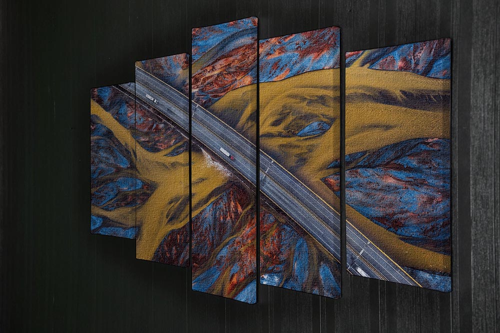 Above The Colorful River 5 Split Panel Canvas - Canvas Art Rocks - 2