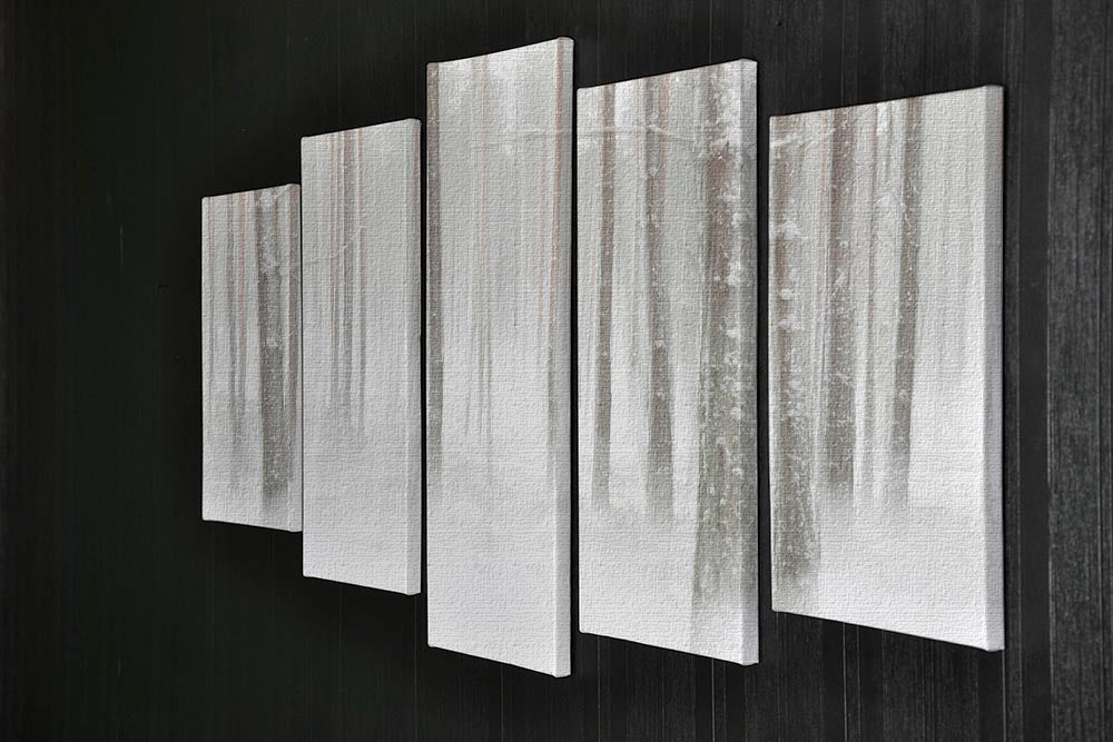 Winterforest In Sweden 5 Split Panel Canvas - Canvas Art Rocks - 2