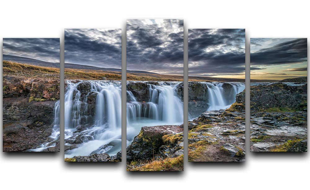 Unknown Falls In Iceland 5 Split Panel Canvas - Canvas Art Rocks - 1
