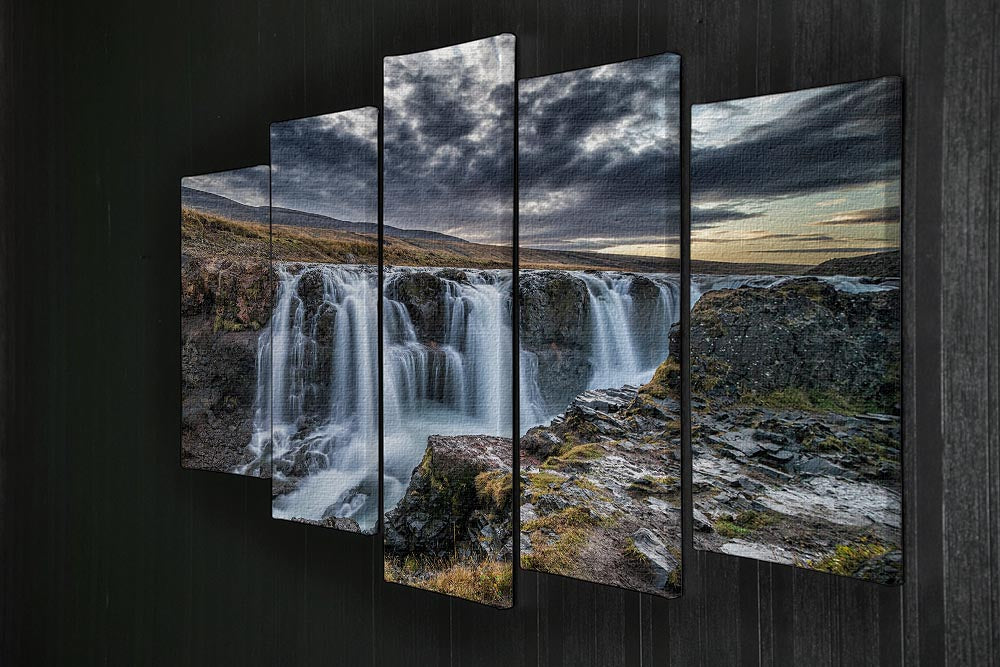 Unknown Falls In Iceland 5 Split Panel Canvas - Canvas Art Rocks - 2