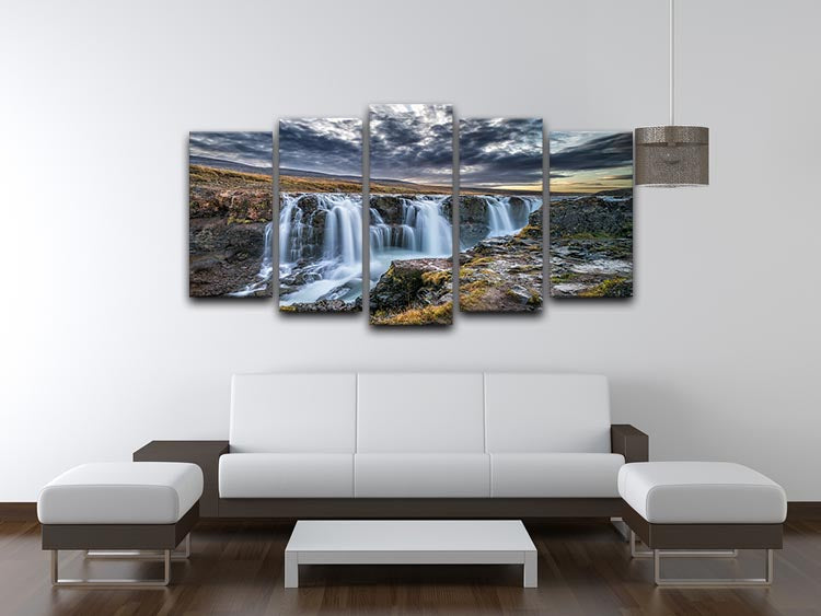 Unknown Falls In Iceland 5 Split Panel Canvas - Canvas Art Rocks - 3