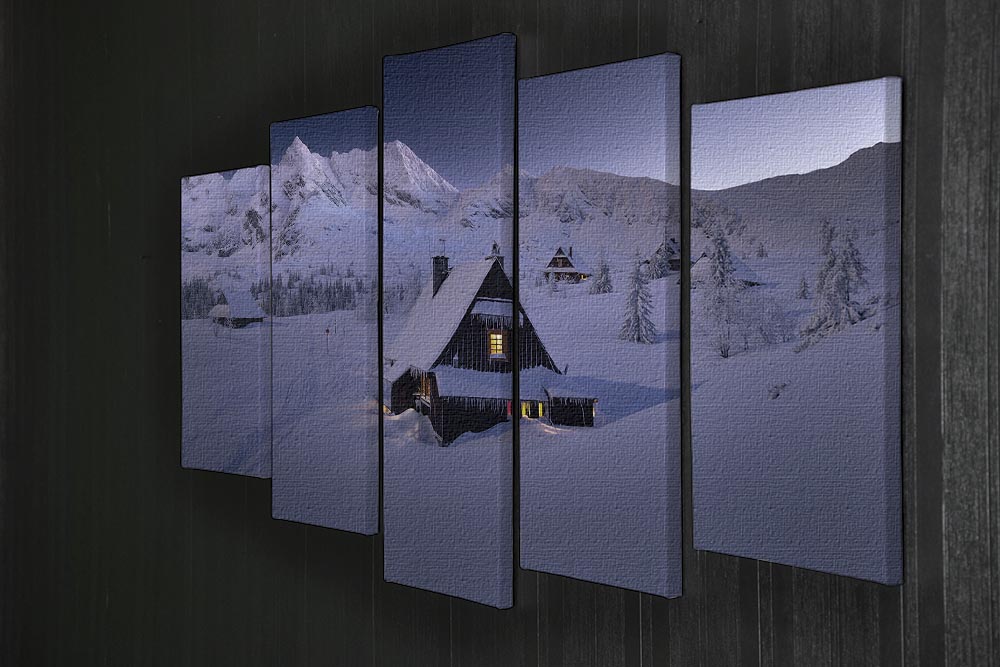 Winter Hut 5 Split Panel Canvas - Canvas Art Rocks - 2